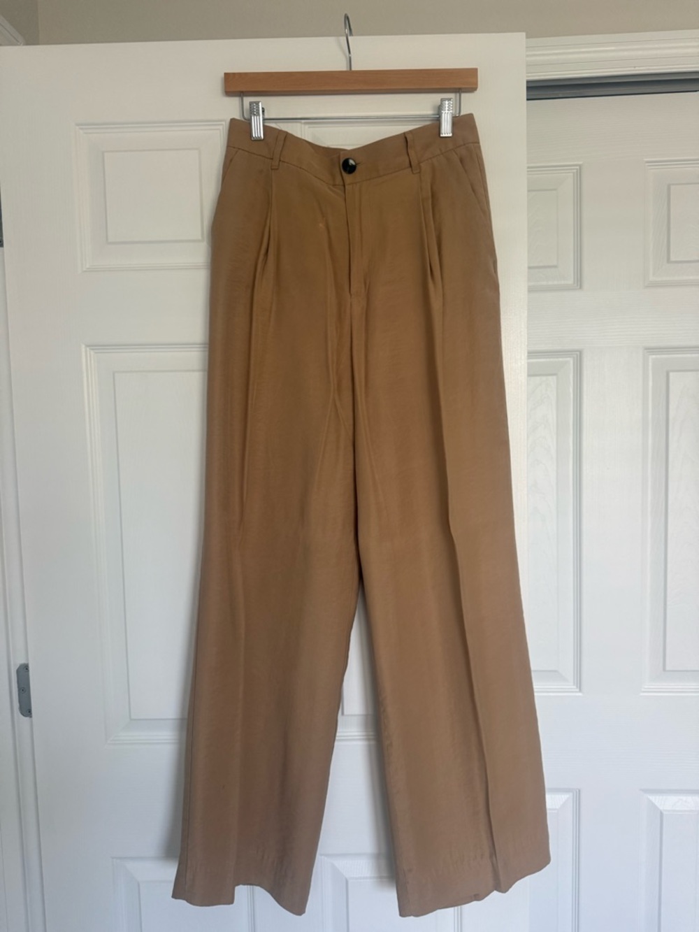 ZARA Wide-Leg Palazzo Tan Womans Dress Pants Wide Leg size M
